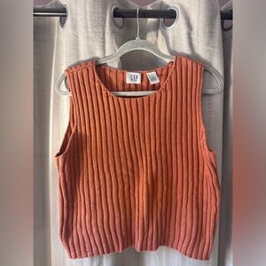 GAP Ribbed Knit Tank Top - Rust Orange